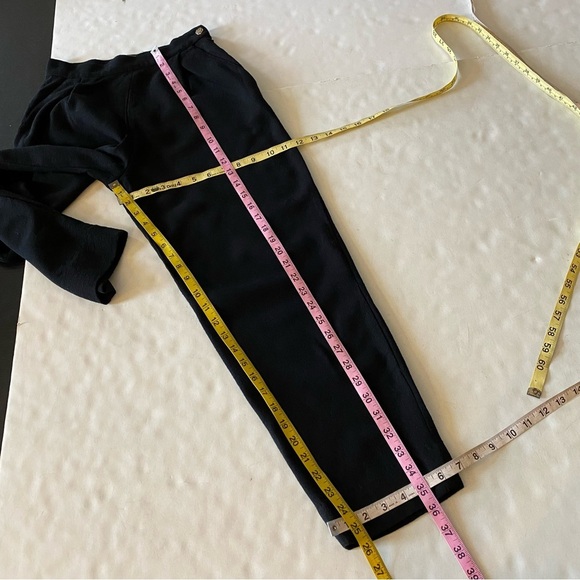 Fendi Black Trouser Dress Pants Women XS Vintage 80s 90s Slacks Wide Leg Tapered - Picture 9 of 11